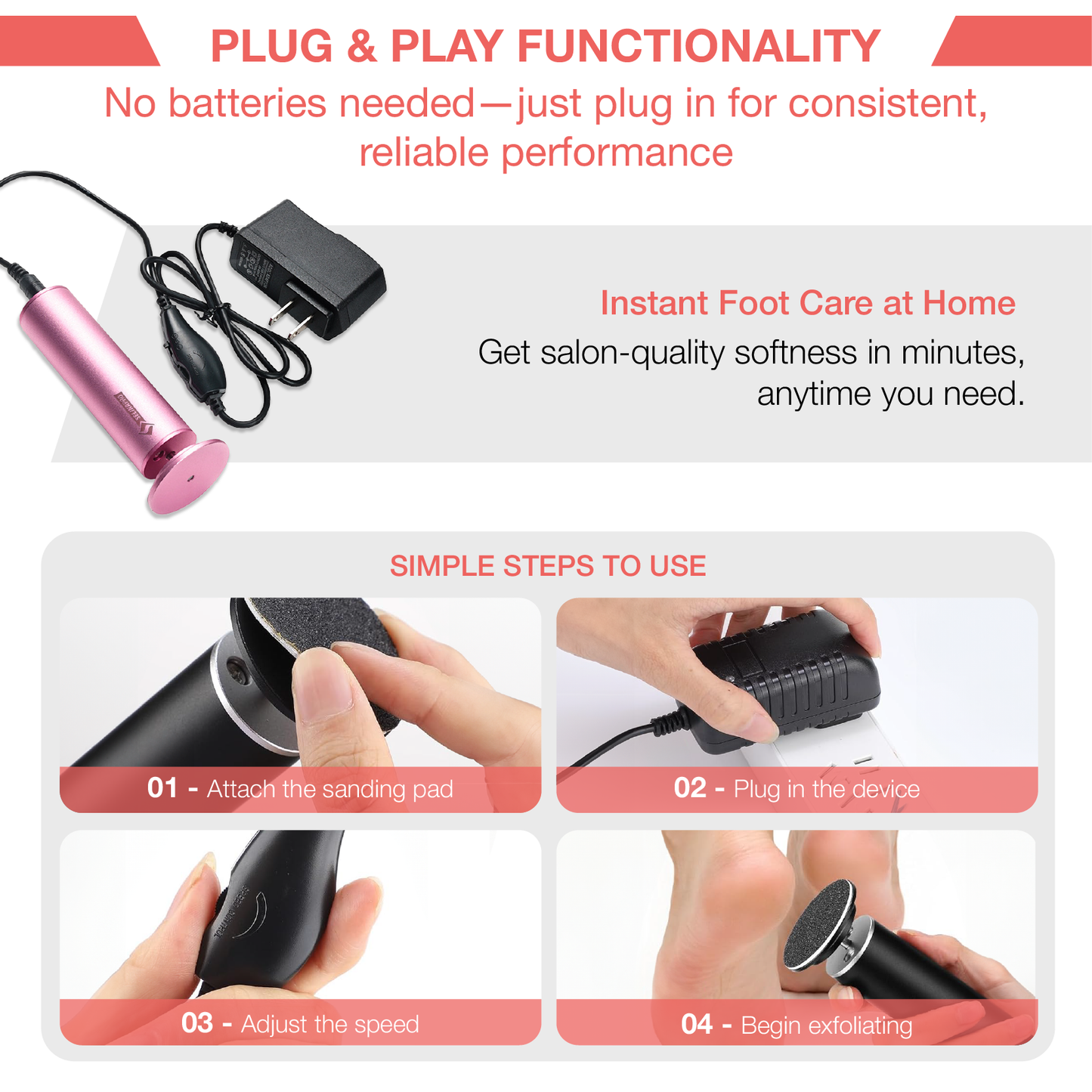 SelinaPro™ ProCare Elite Electric Foot Callus Remover